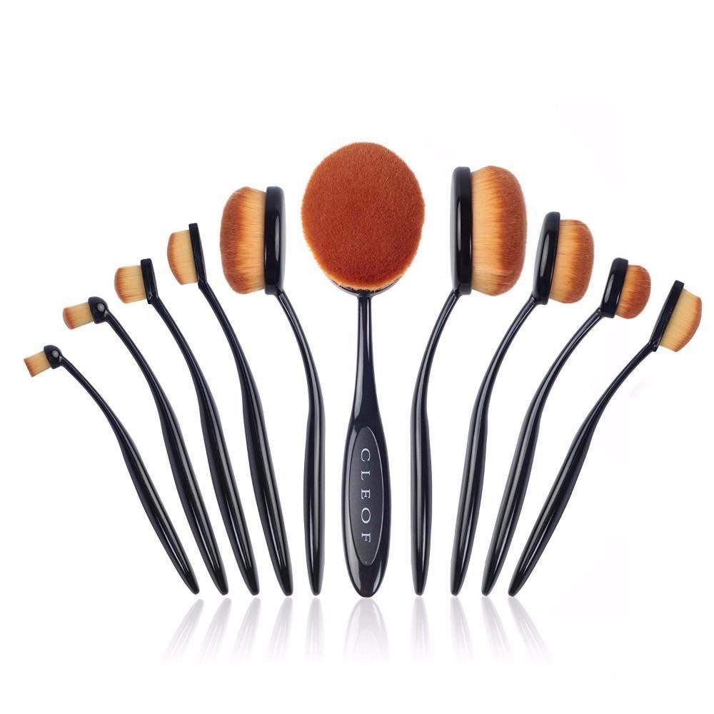 Oval Makeup Brushes - Black