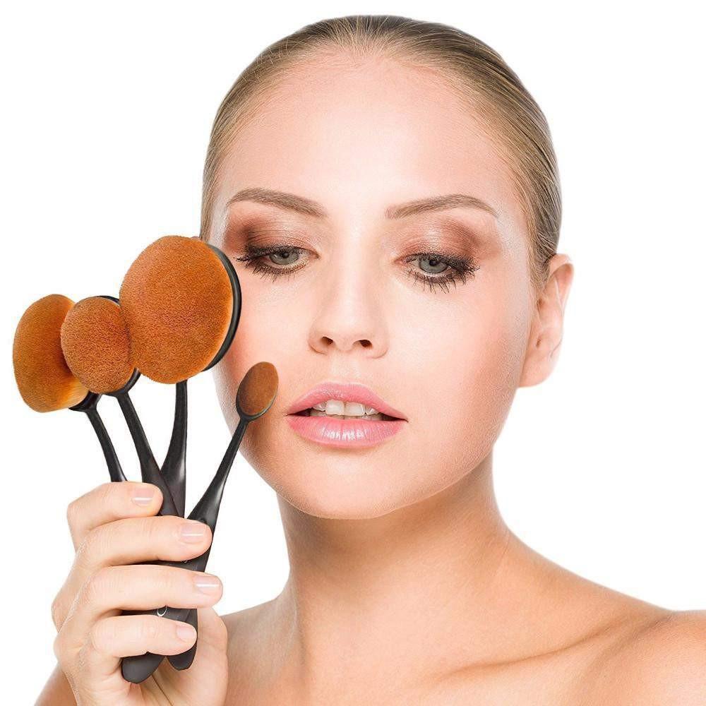 Oval Makeup Brushes - Black