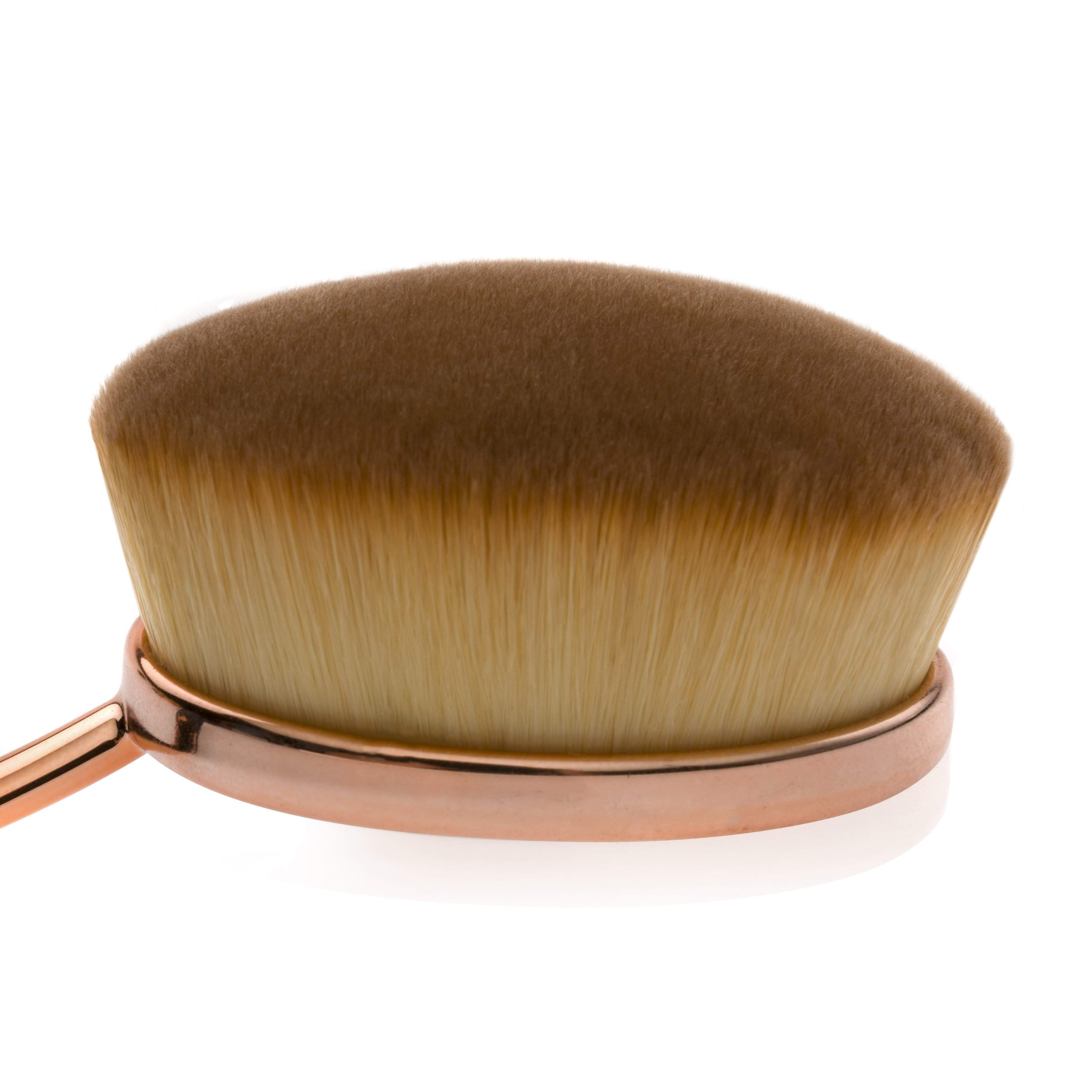 Oval Makeup Brushes - Rose Gold