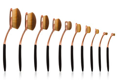 Oval Makeup Brushes - Rose Gold