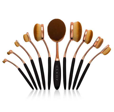 Oval Makeup Brushes - Black